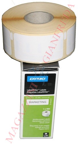 DYMO LW ETICHETTE A BOBINA PERMANENTI MM 19X51 CARTA TERMICA BIANCA, DYMO LW 500 ETICHETTE MULTIUSO